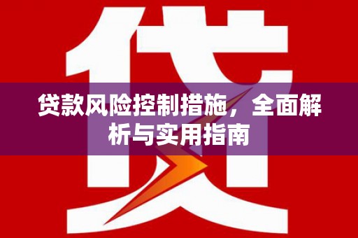 玛沁贷款风险控制措施，全面解析与实用指南
