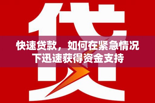 玛沁快速贷款，如何在紧急情况下迅速获得资金支持