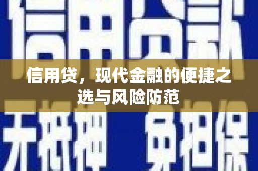 玛沁信用贷，现代金融的便捷之选与风险防范